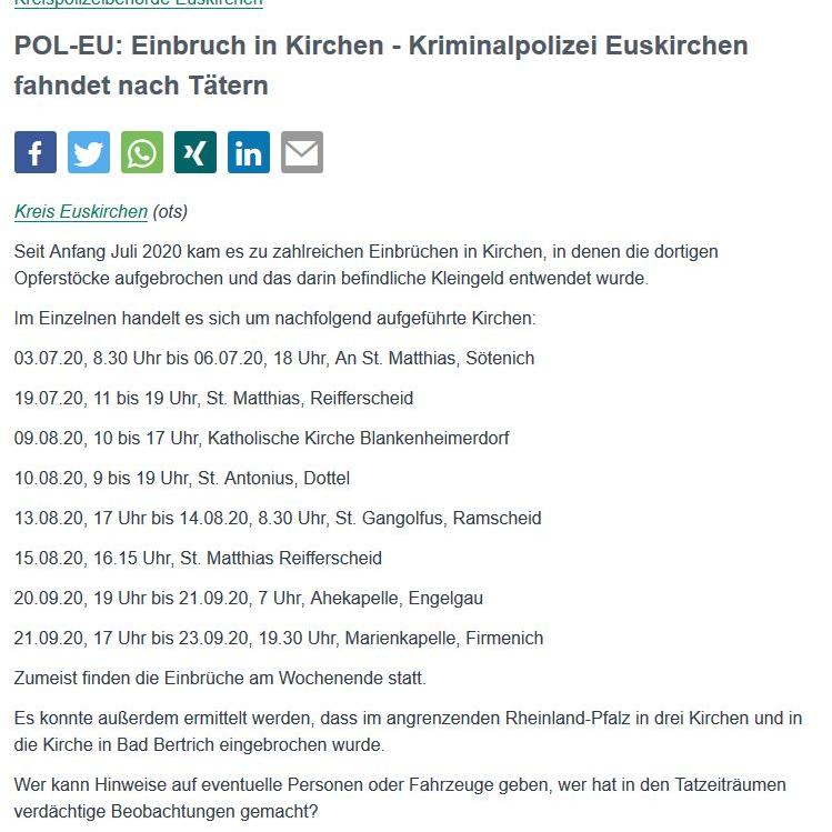 polizei kirchen